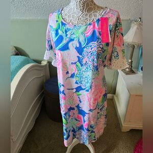 Lilly Pulitzer XL Peony For Your Thoughts HELINA DRESS Ruffle Sleeve NWT